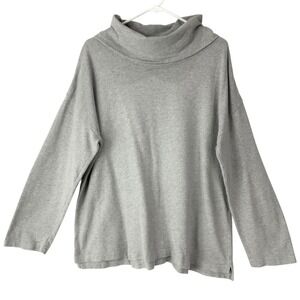 Pure Jill J. Jill Heather Gray Sweater XL Pullover Funnel Neck Long Sleeve Boxy